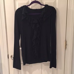 Ralph Lauren Black Ruffle Top